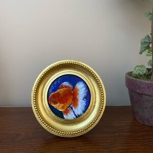 Gold Framed  original Fish painting New